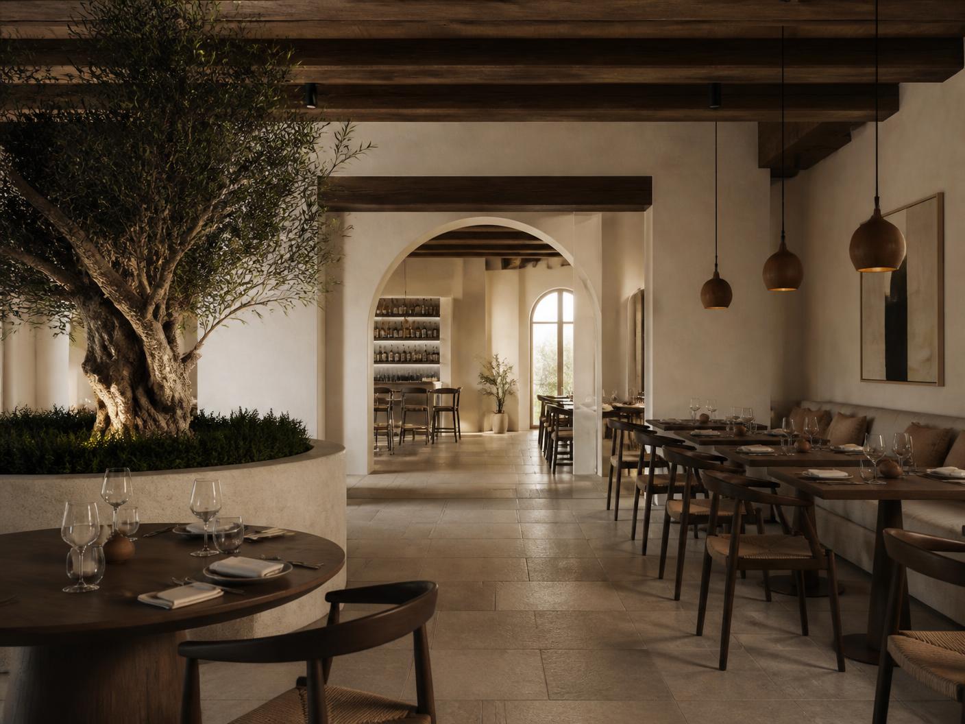 Modern Mediterranean concept interior